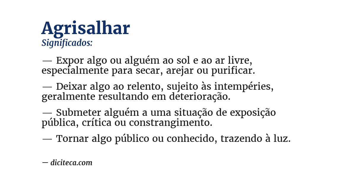 Significado de agrisalhar