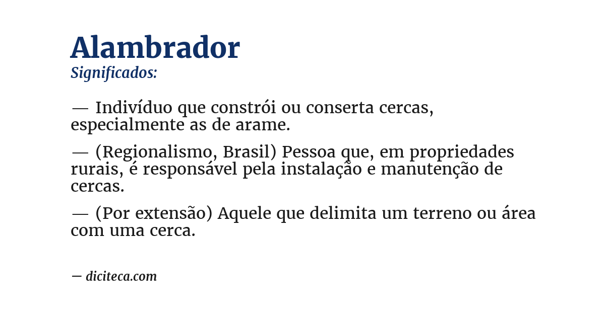 Significado de alambrador