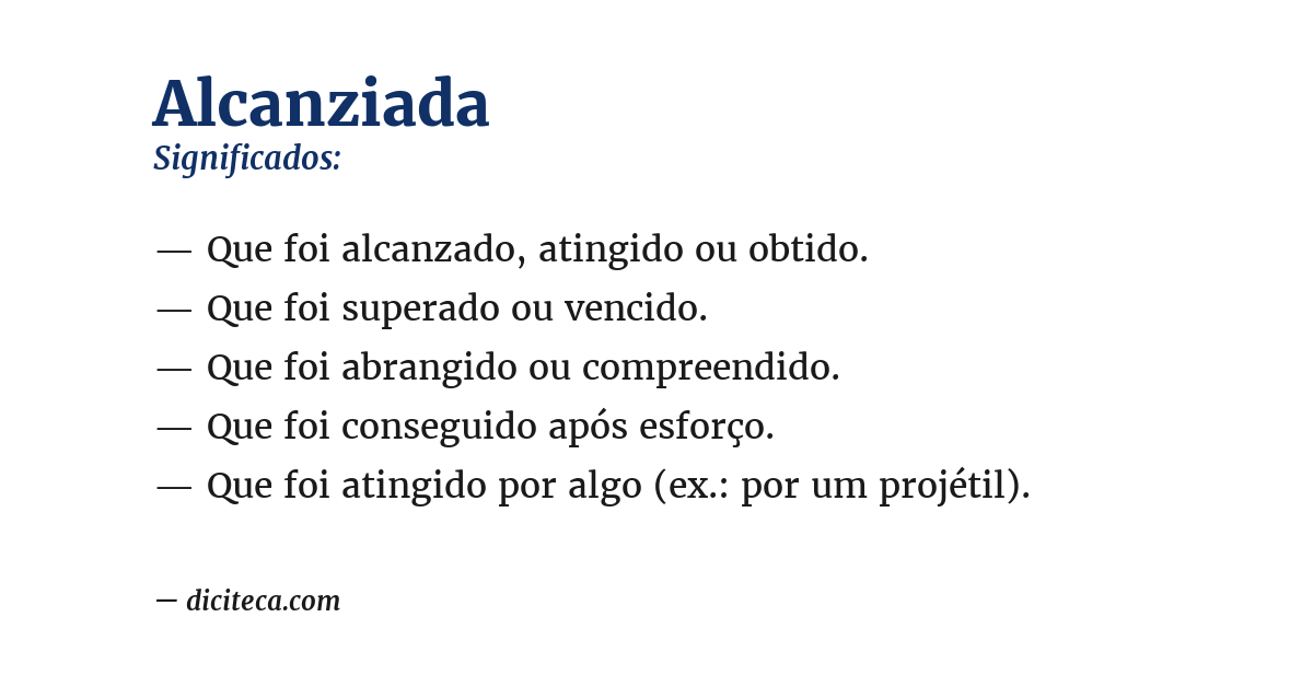 Significado de alcanziada