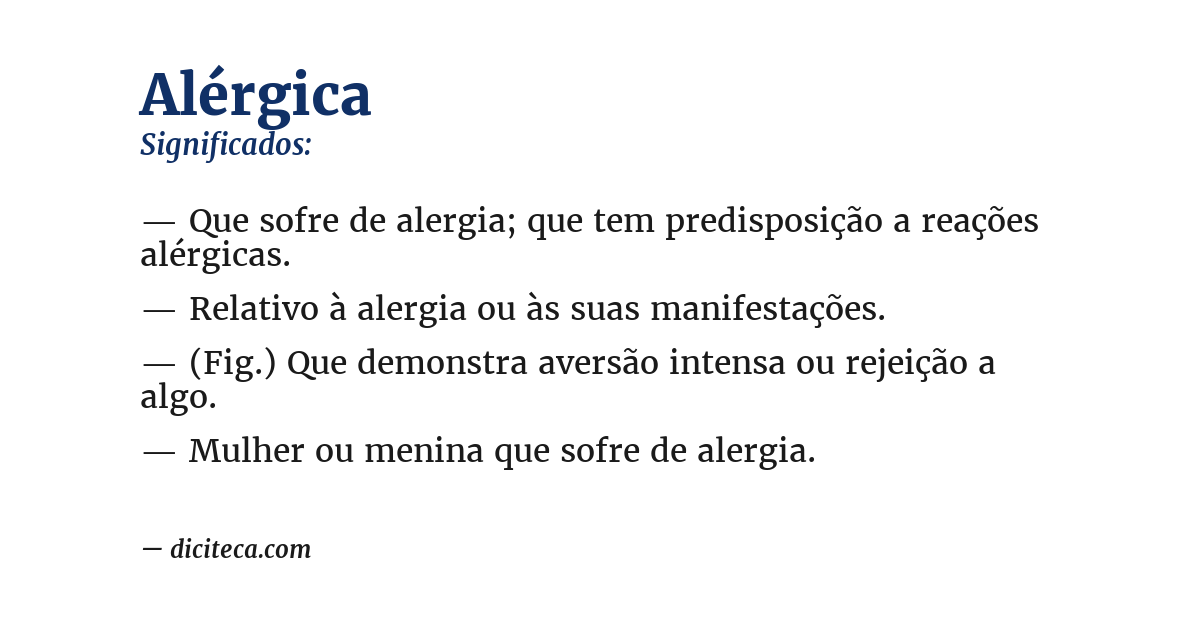 Significado de alérgica