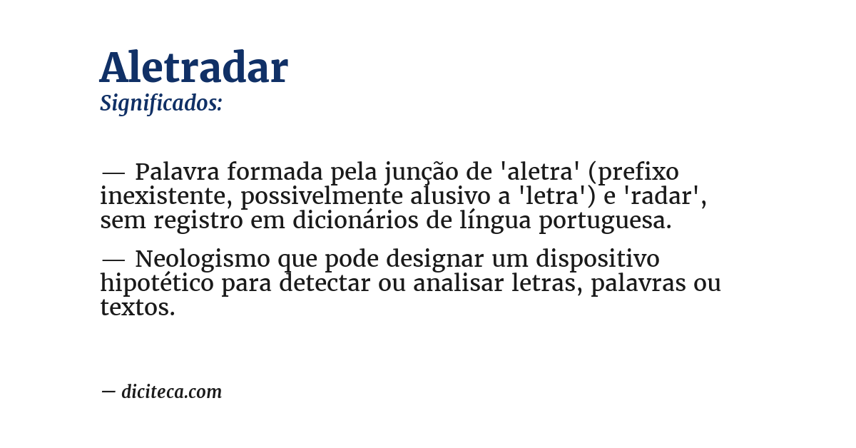 Significado de aletradar
