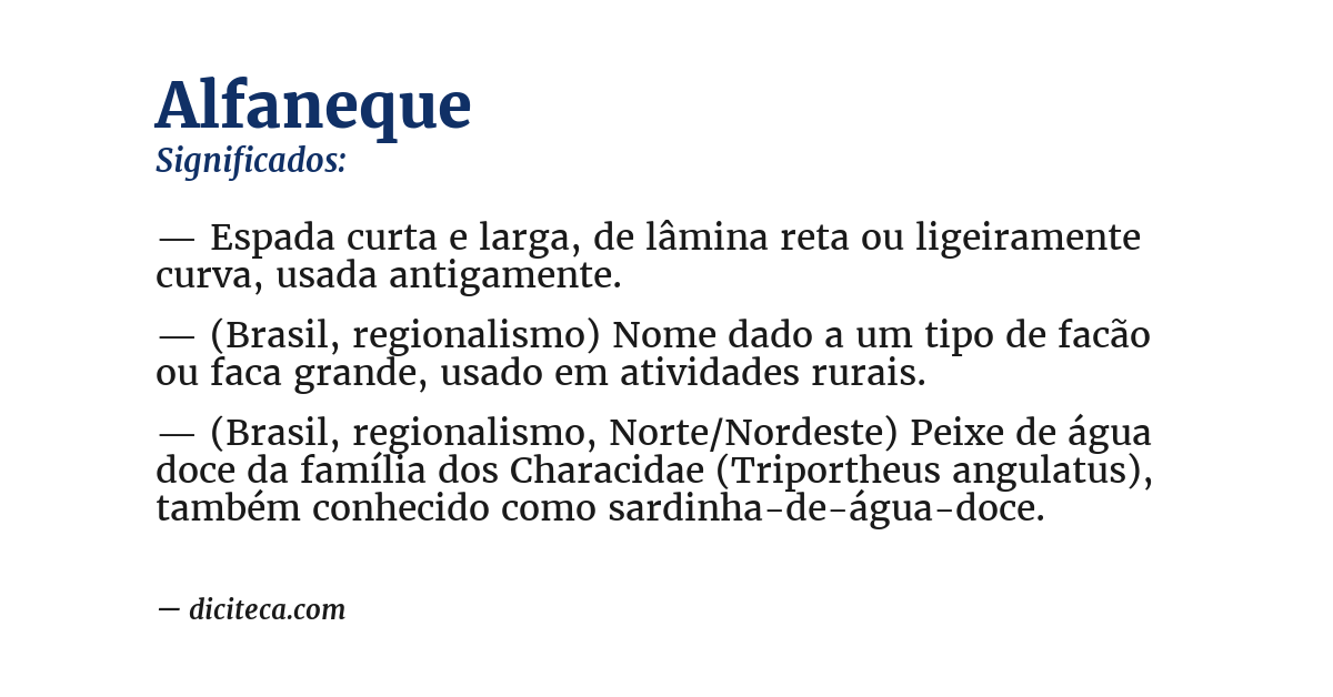 Significado de alfaneque