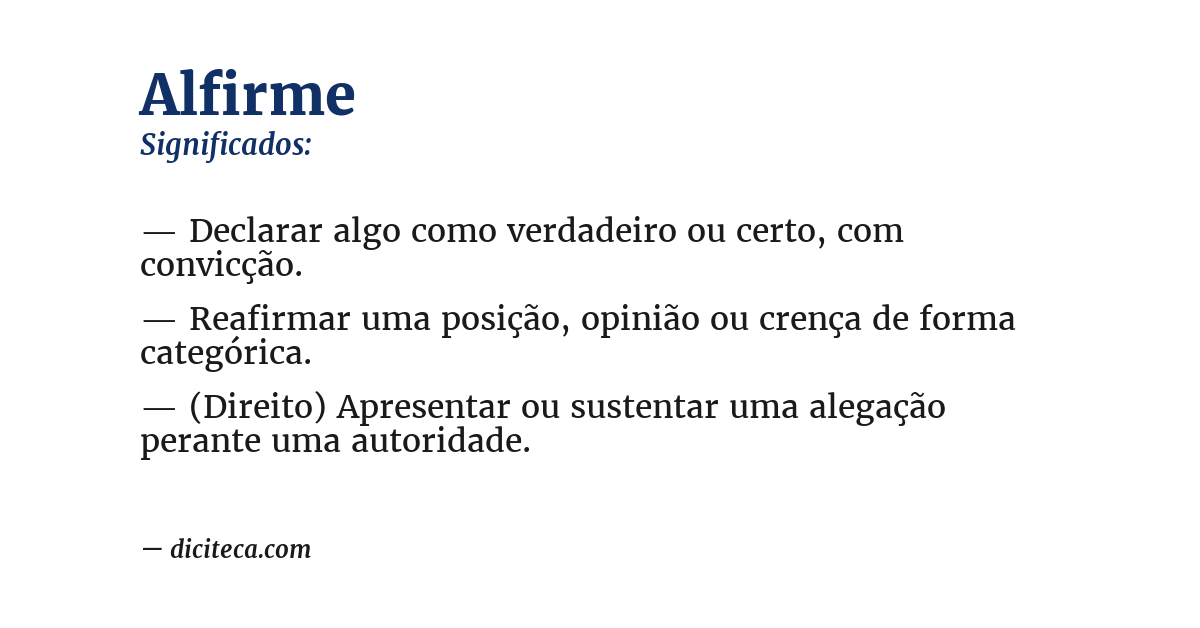 Significado de alfirme