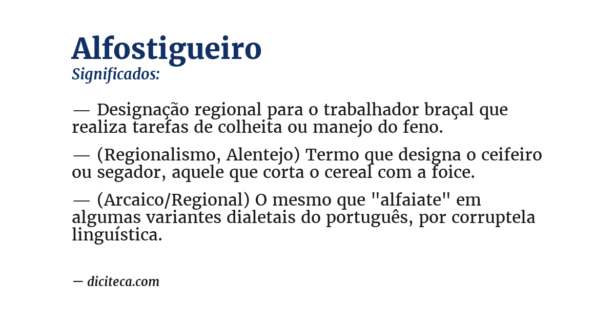 Significado de alfostigueiro