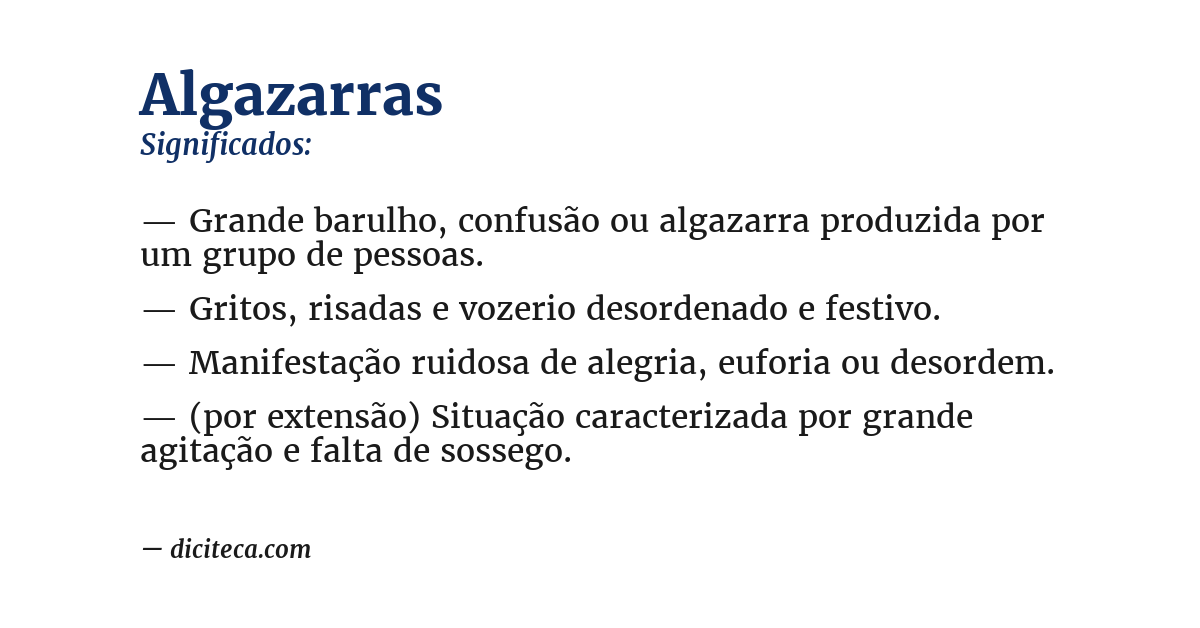 Significado de algazarras