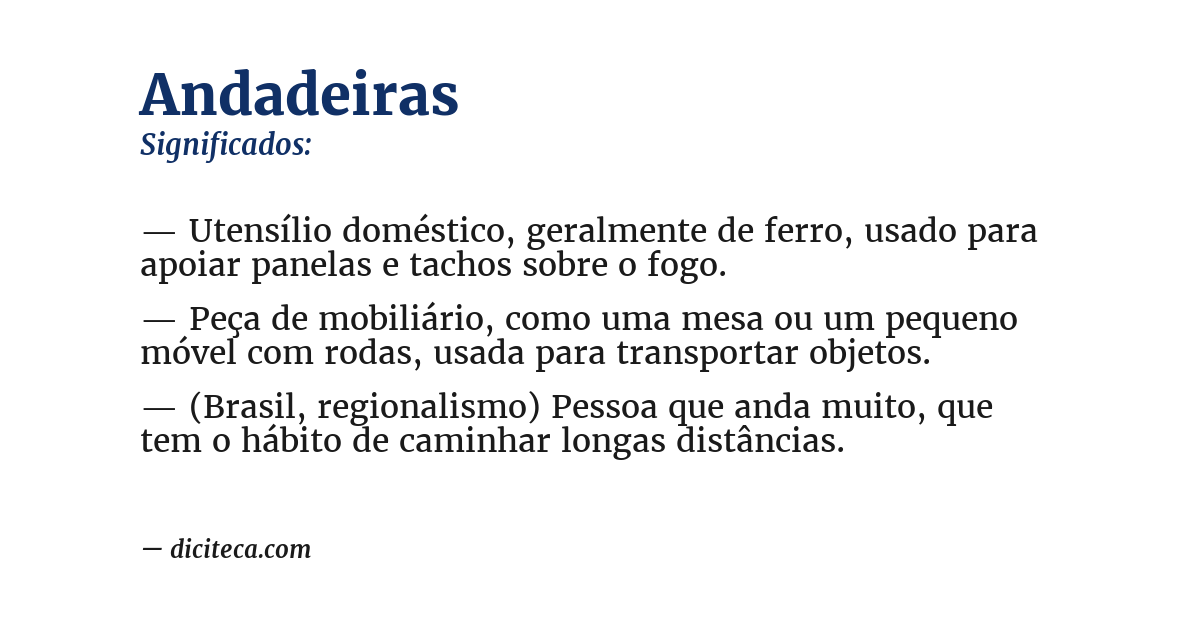 Significado de andadeiras