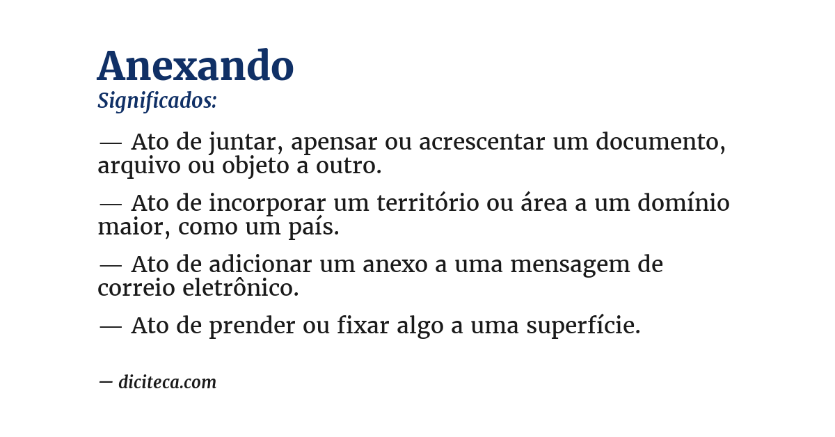 Significado de anexando