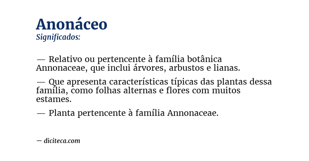 Significado de anonáceo