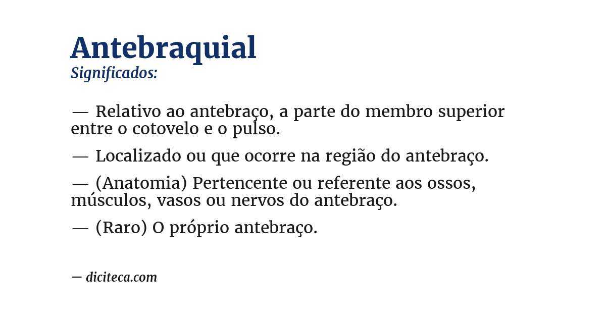 Significado de antebraquial
