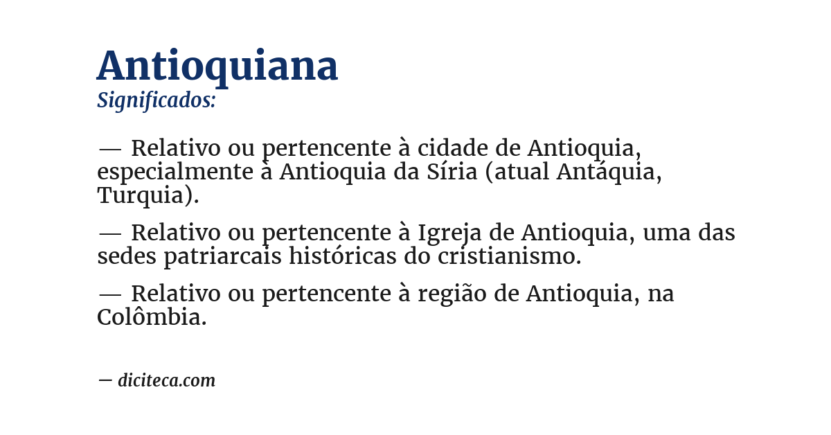 Significado de antioquiana