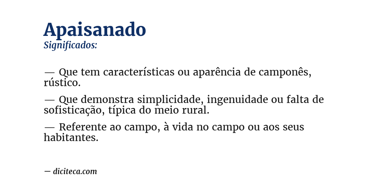 Significado de apaisanado