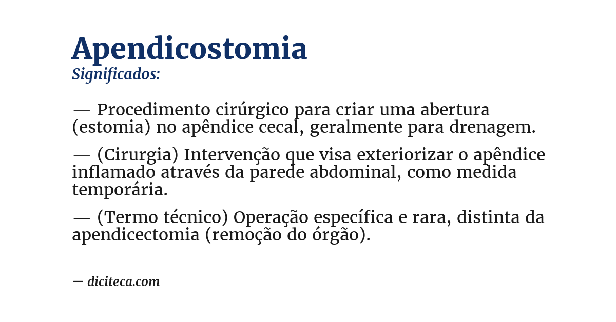 Significado de apendicostomia