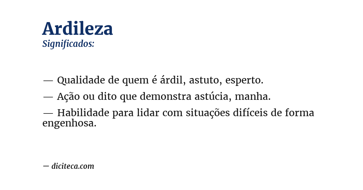 Significado de ardileza