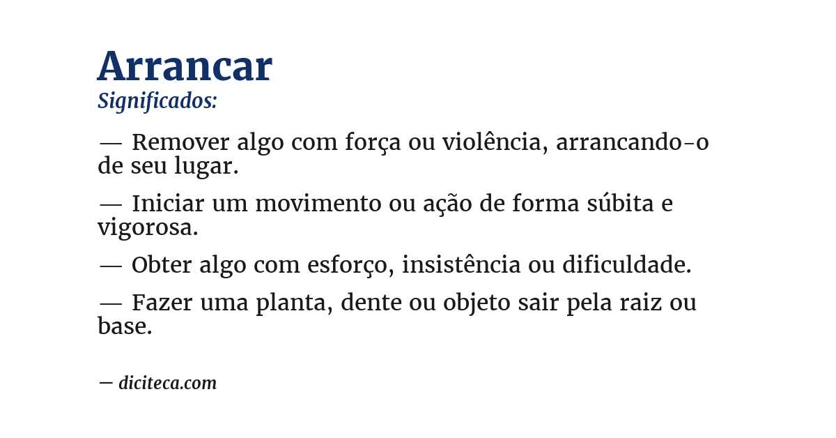 Significado de arrancar