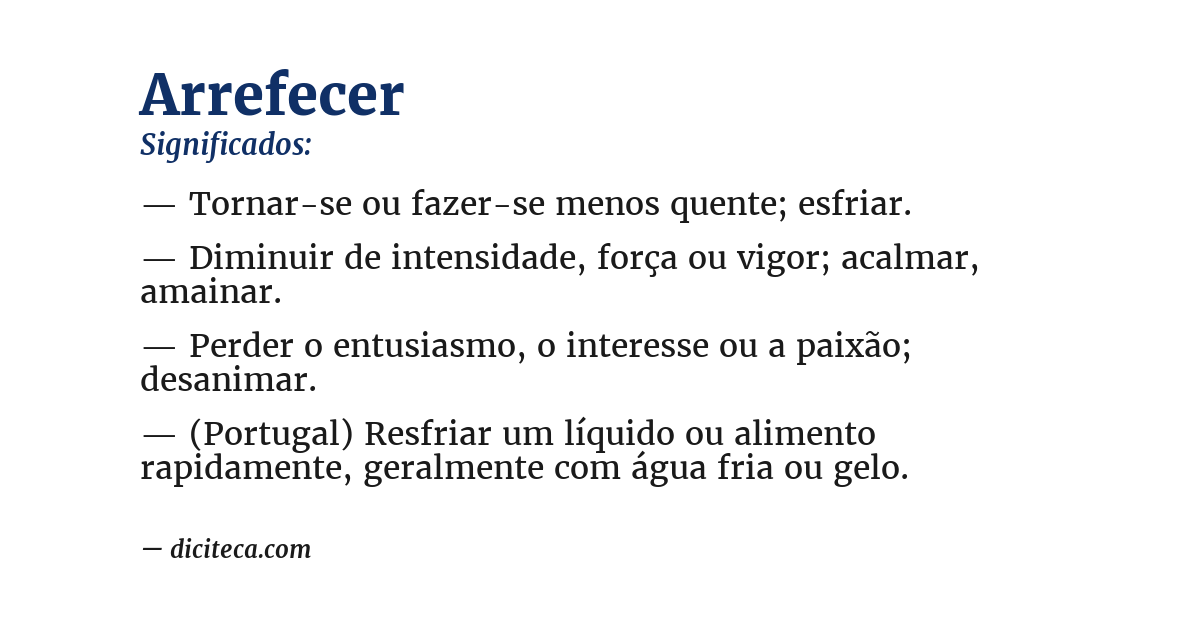 Significado de arrefecer