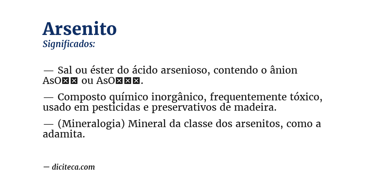 Significado de arsenito
