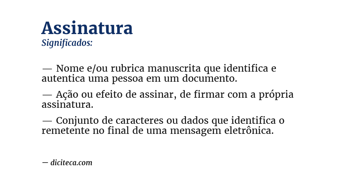 Significado de assinatura