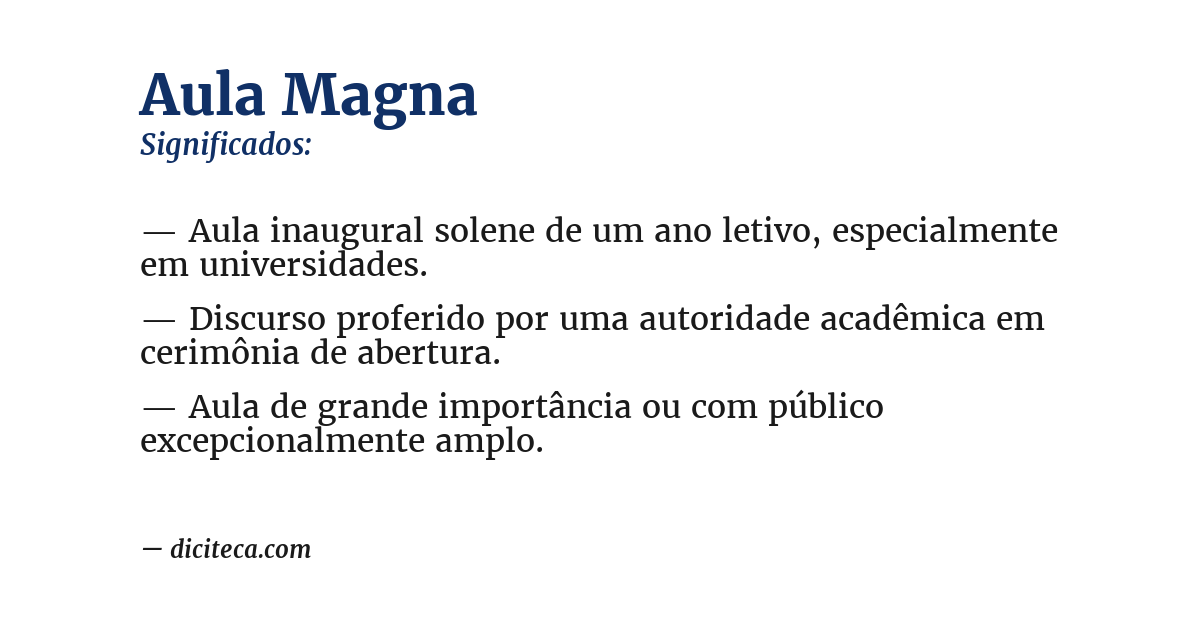 Significado de aula magna