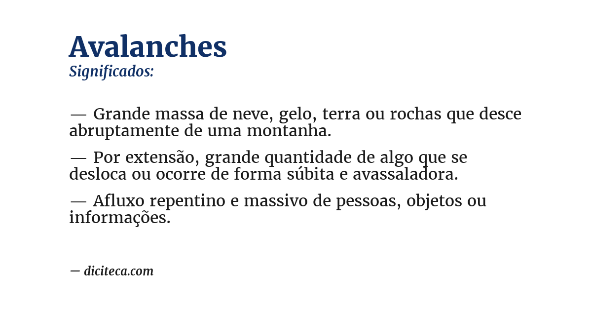 Significado de avalanches