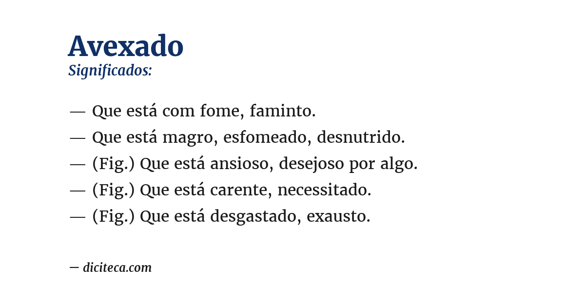 Significado de avexado