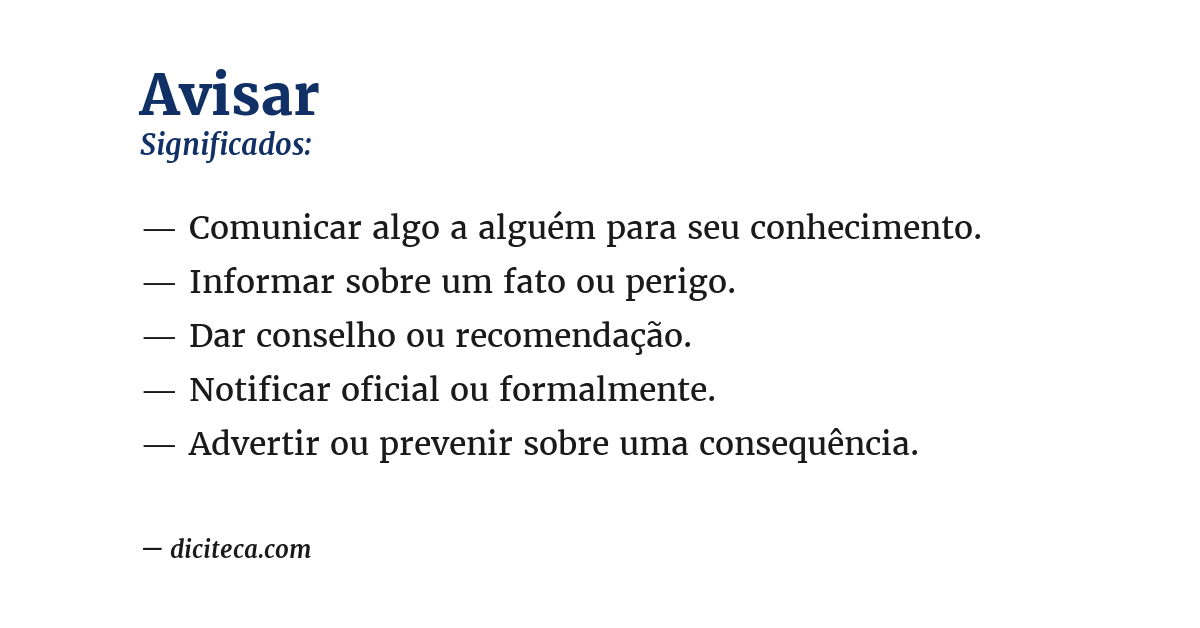 Significado de avisar