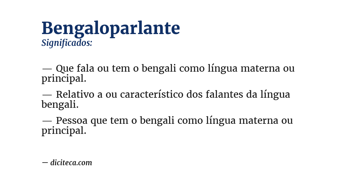 Significado de bengaloparlante