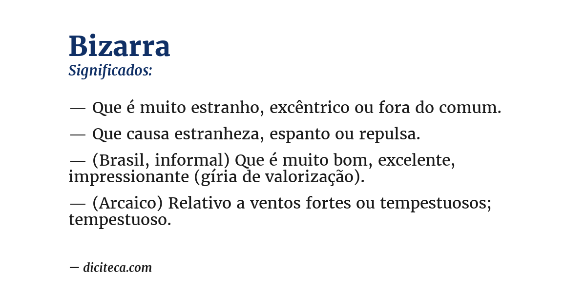Significado de bizarra