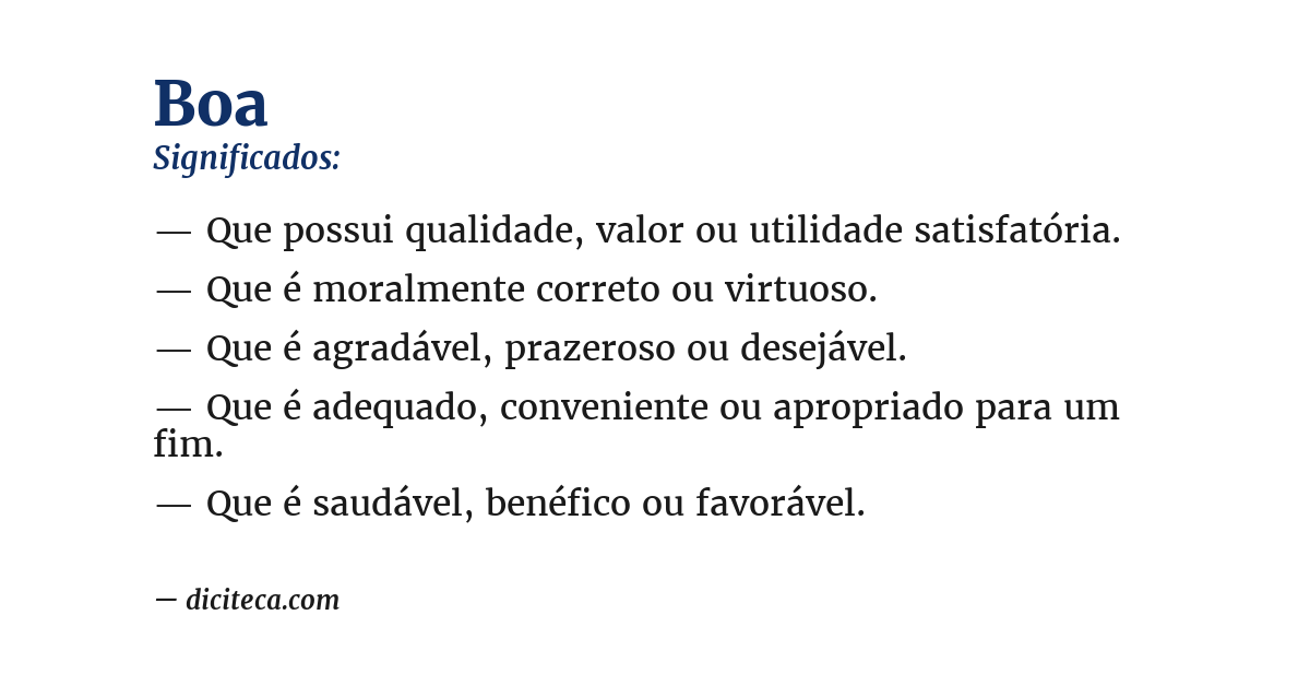Significado de boa