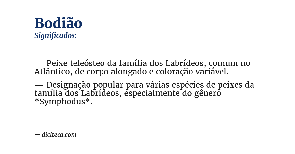Significado de bodião