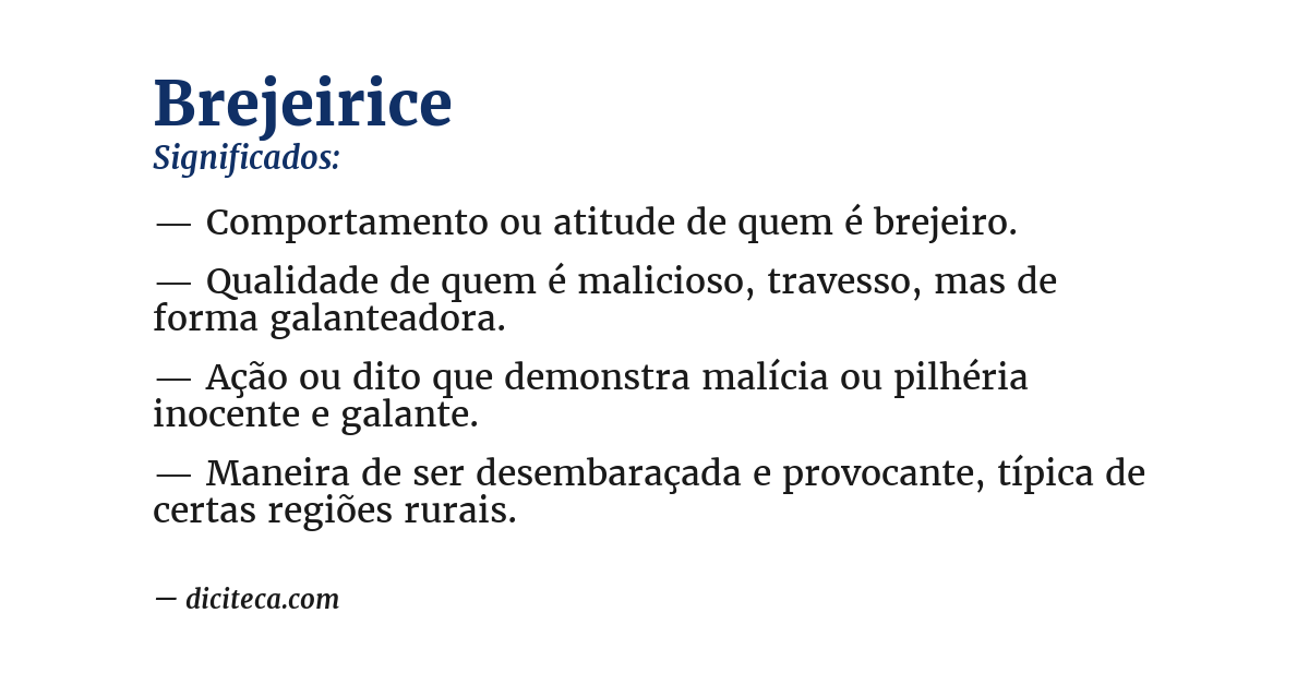 Significado de brejeirice