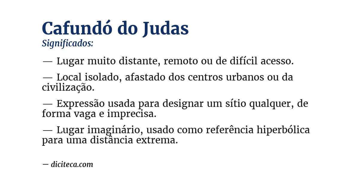 Significado de cafundó do judas