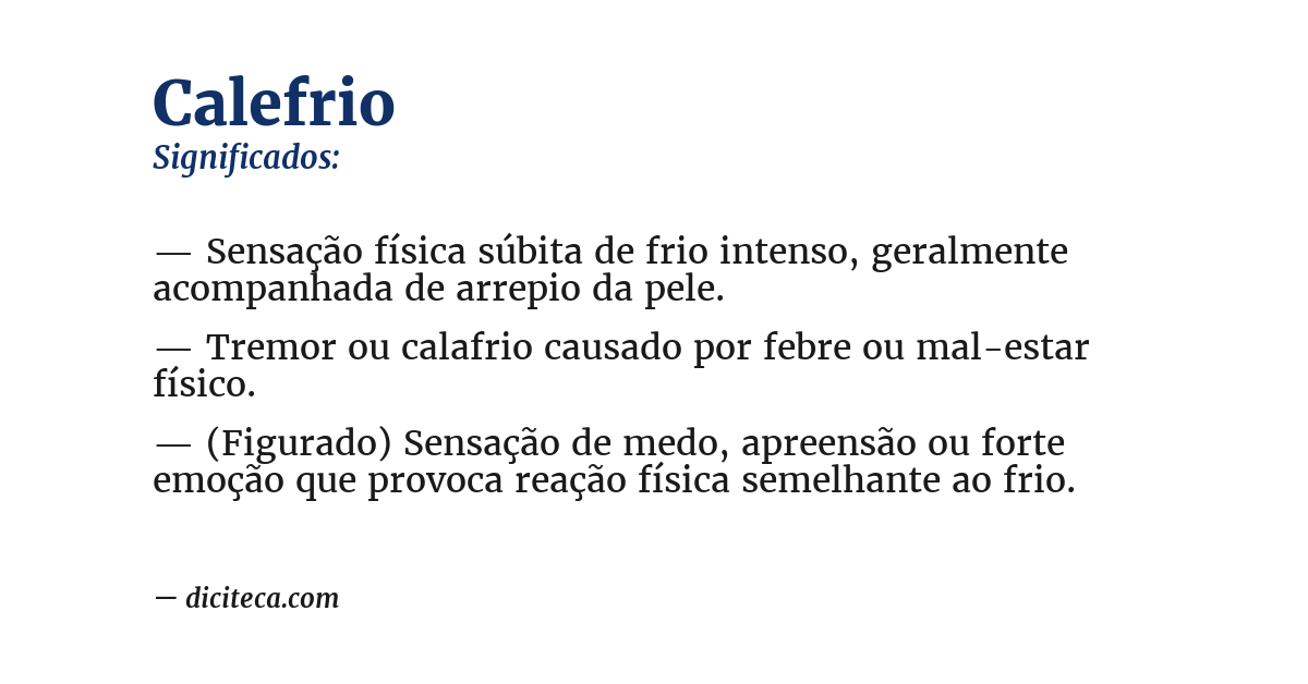 Significado de calefrio