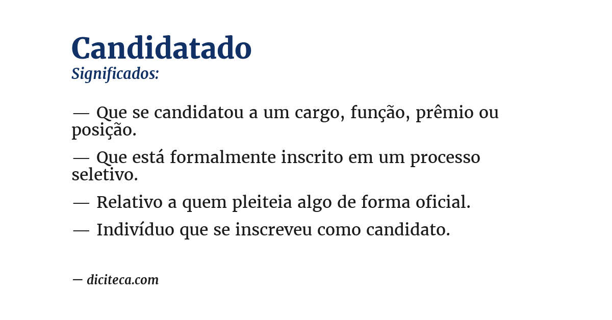 Significado de candidatado