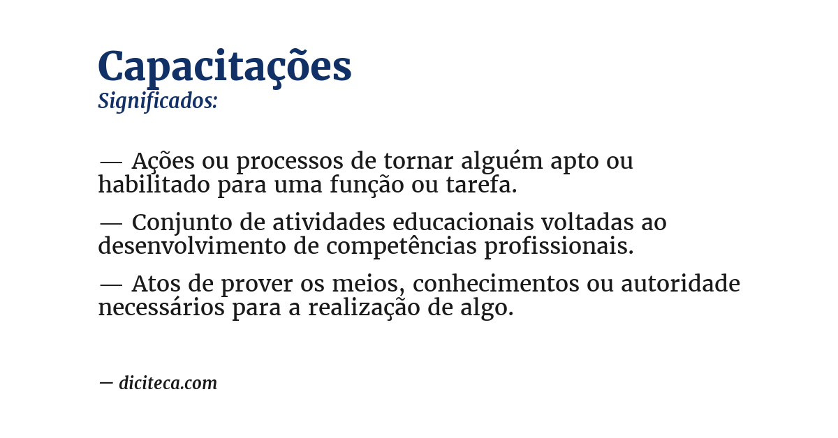 Significado de capacitações