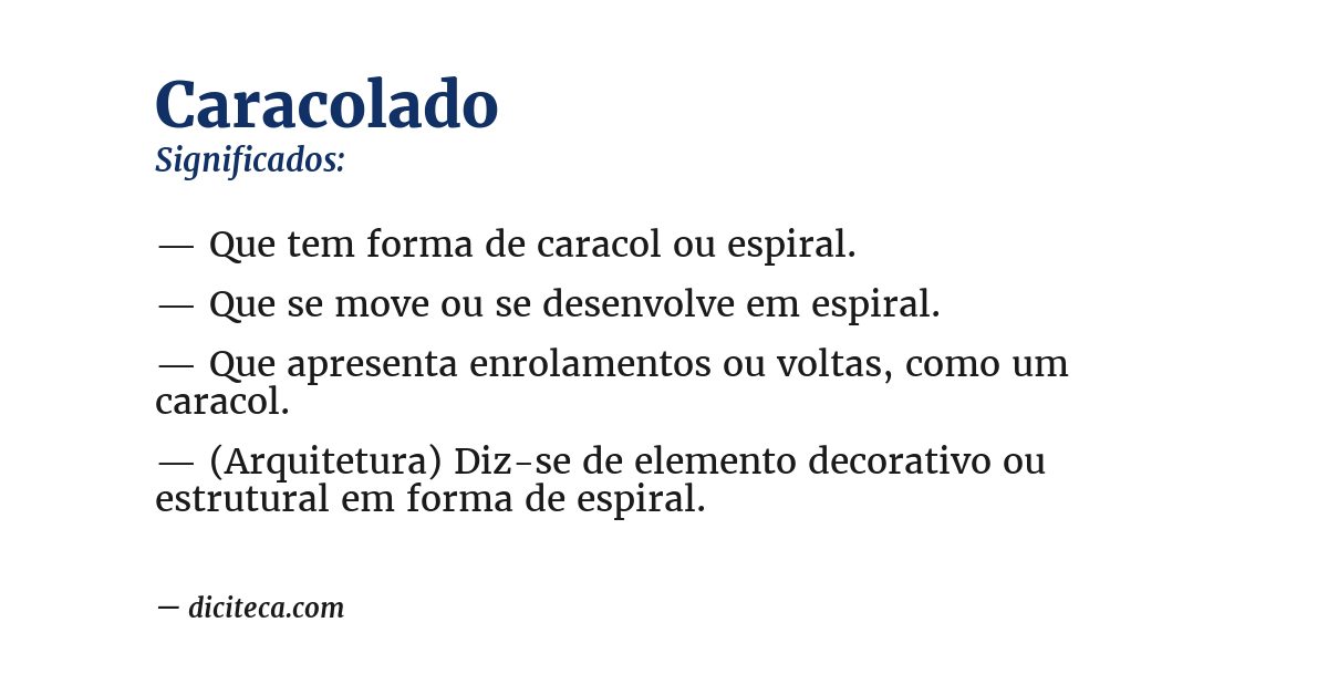 Significado de caracolado