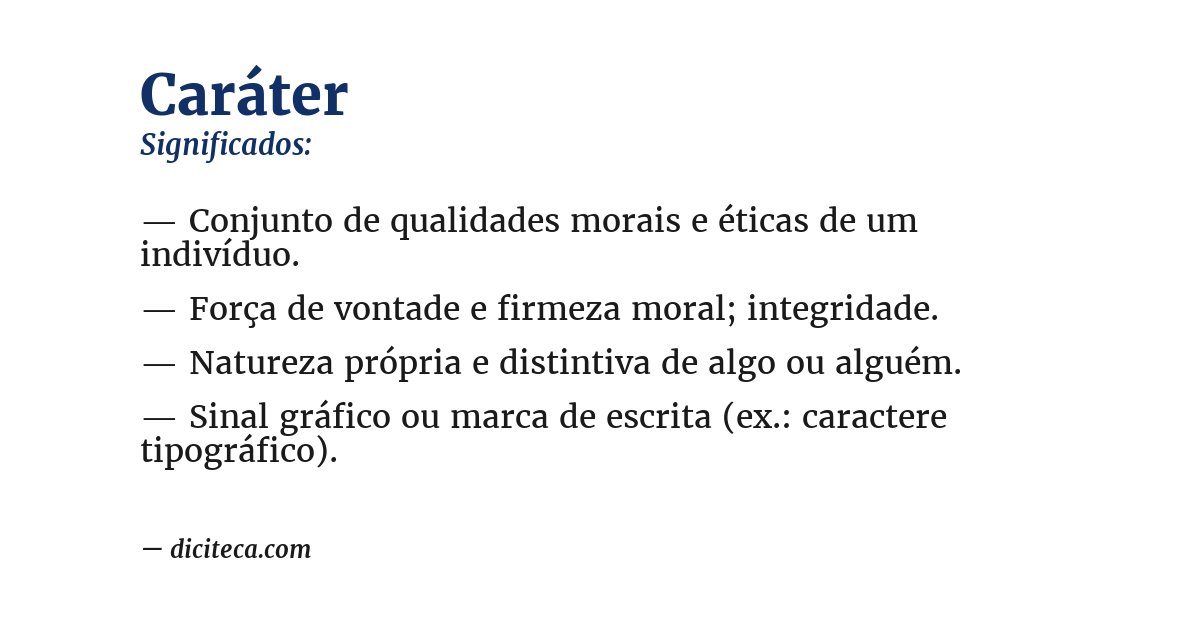Significado de caráter