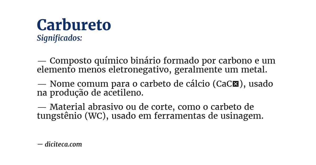 Significado de carbureto