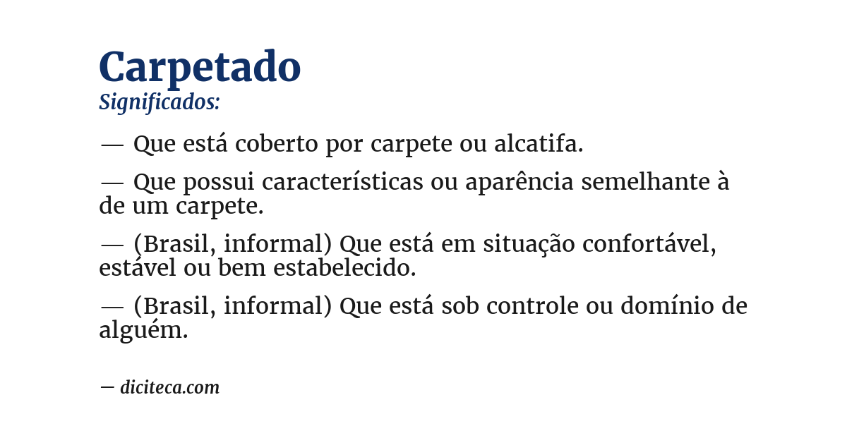 Significado de carpetado