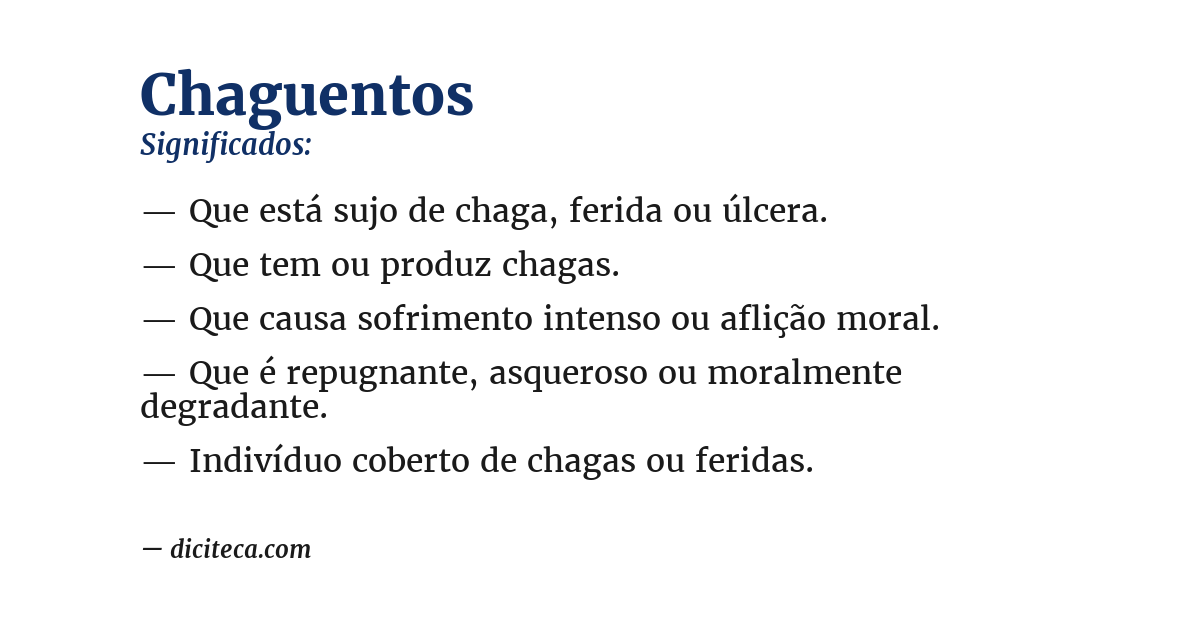 Significado de chaguentos