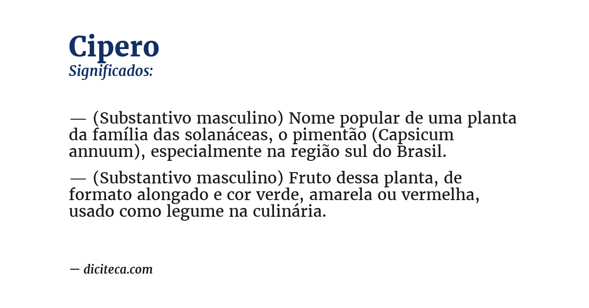 Significado de cipero