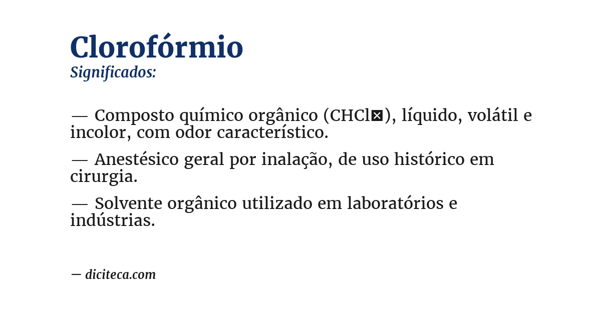 Significado de clorofórmio