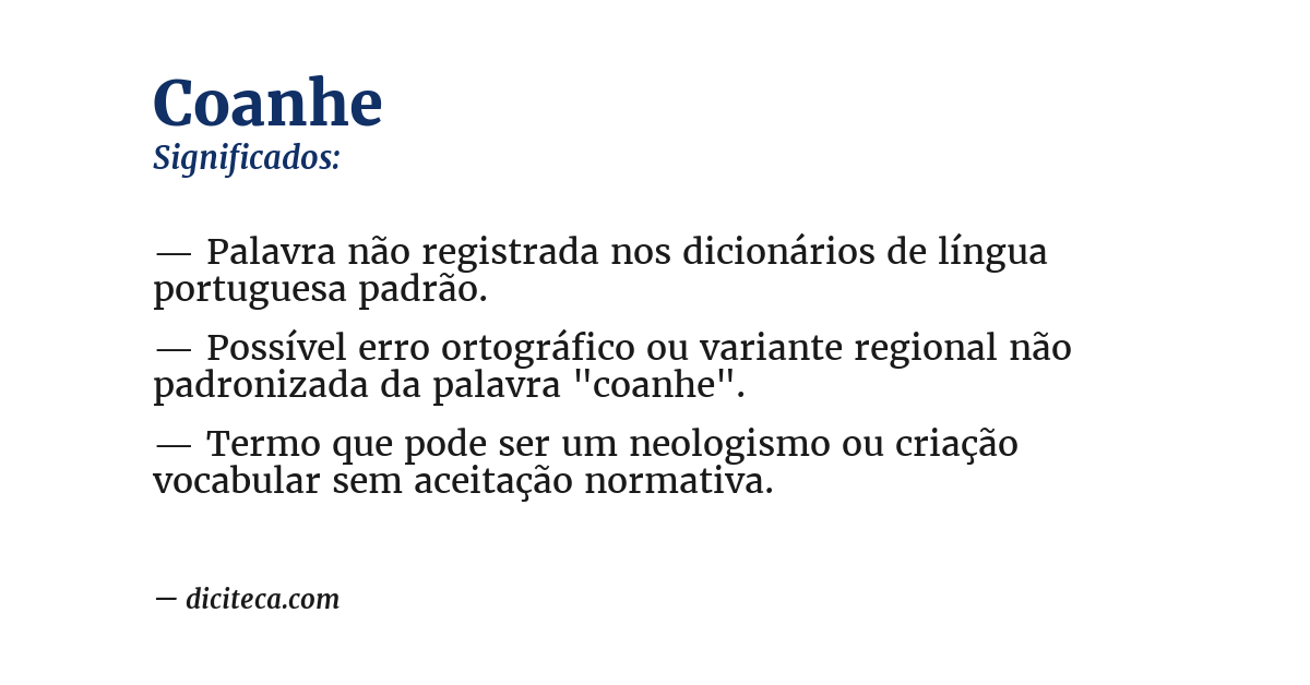 Significado de coanhe