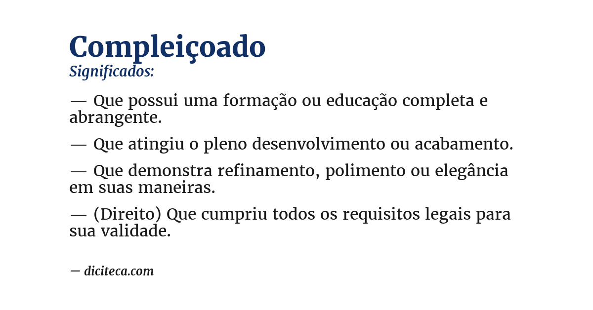 Significado de compleiçoado