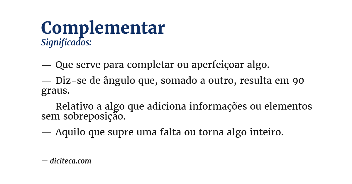 Significado de complementar