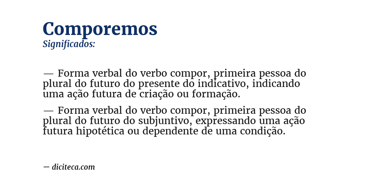 Significado de comporemos