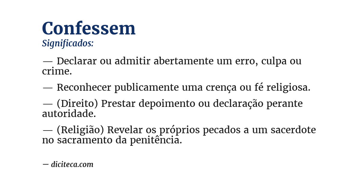 Significado de confessem