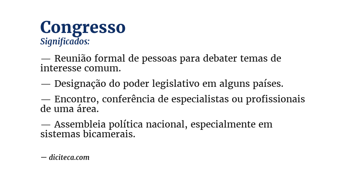 Significado de congresso