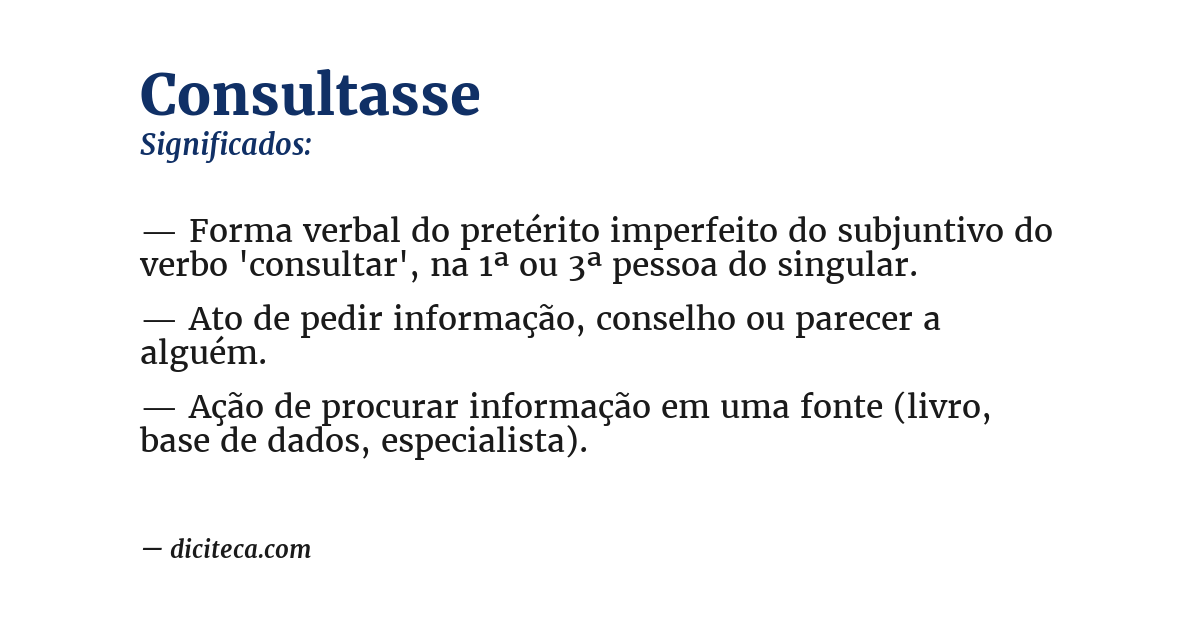 Significado de consultasse