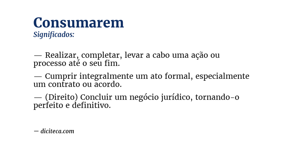 Significado de consumarem