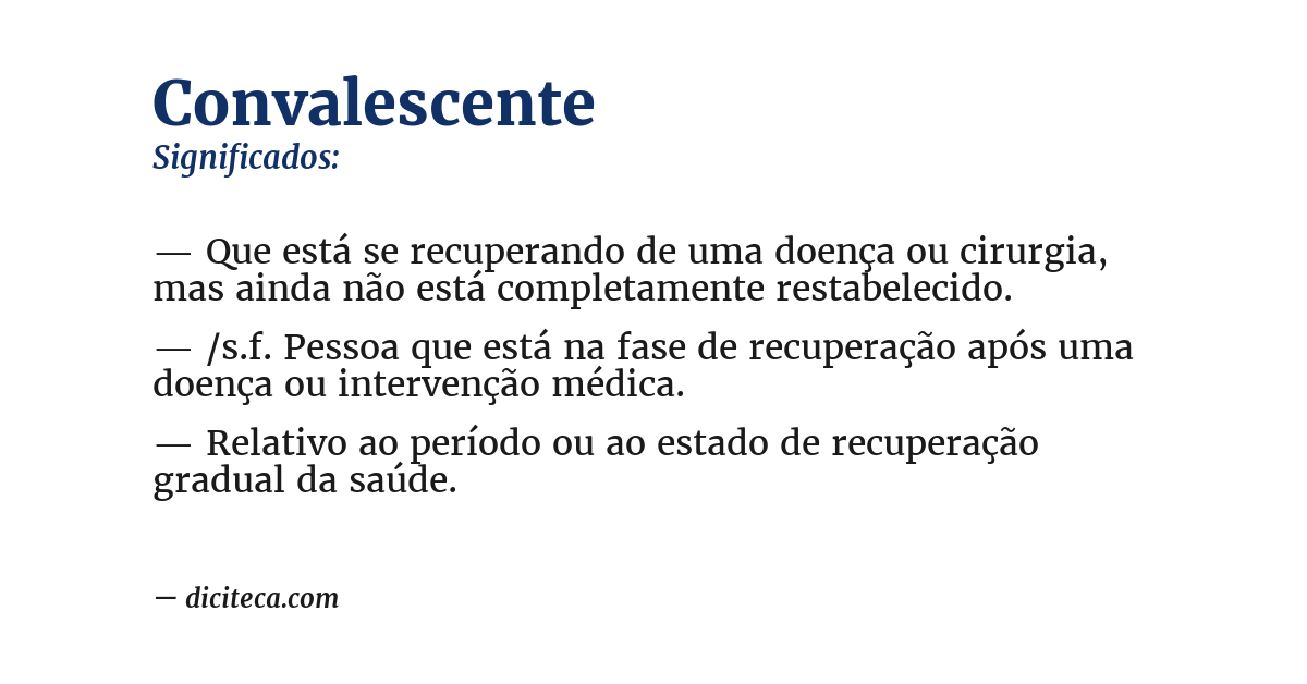 Significado de convalescente